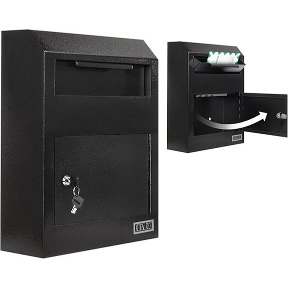 Durabox Heavy Duty Wall Mount Deposit Safe Black