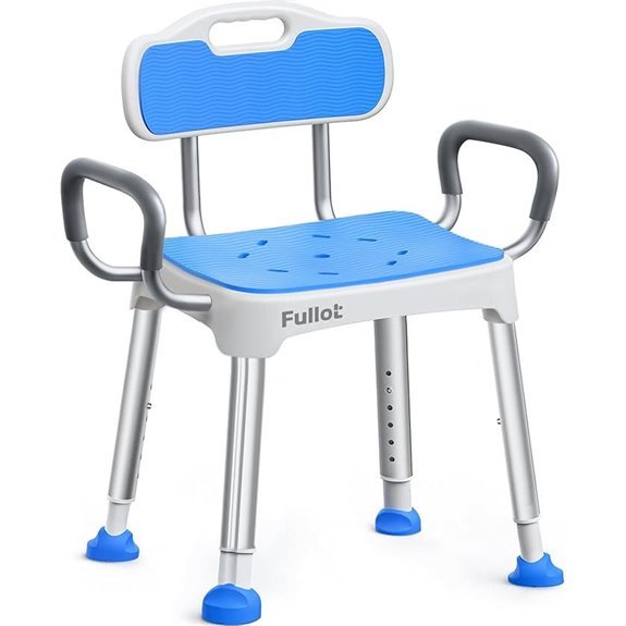 Heavy Duty Widened Shower Chair with Padded Back