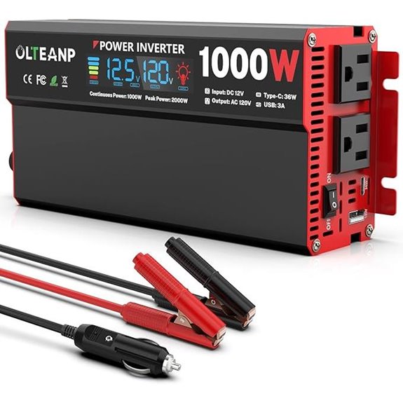 1000W Car Power Inverter with USB & LCD Display