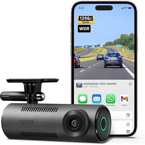 70mai M310 Dash Cam 1296P QHD WiFi Night Vision