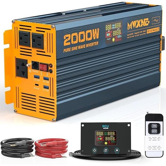 2000W Pure Sine Wave Power Inverter with USB & Outlets
