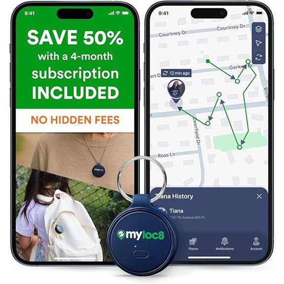 GPS Tracker for Keys Backpack & Kids with SOS Button