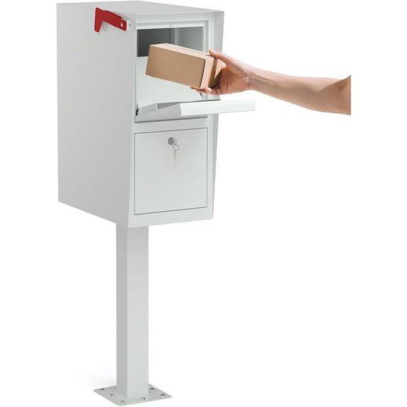 POCHAR Large Outdoor Locking Mailbox with Post