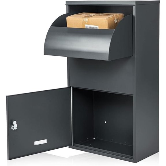 Large Wall-Mounted Lockable Steel Mailbox