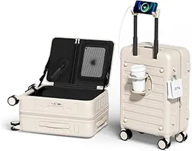 Lightweight Expandable 20-Inch Hardshell Suitcase with TSA