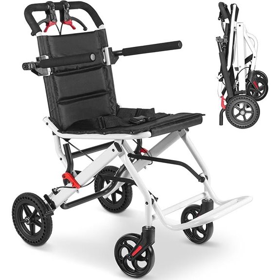Foldable Lightweight Travel Wheelchair with Handbrake