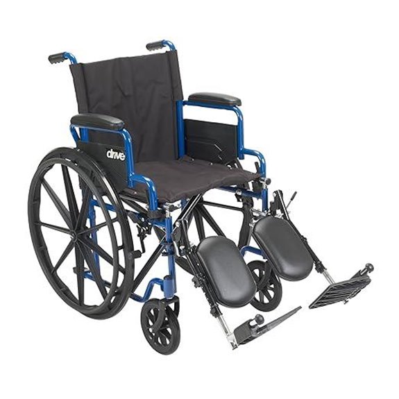 Drive Medical Blue Streak Lightweight Foldable Wheelchair
