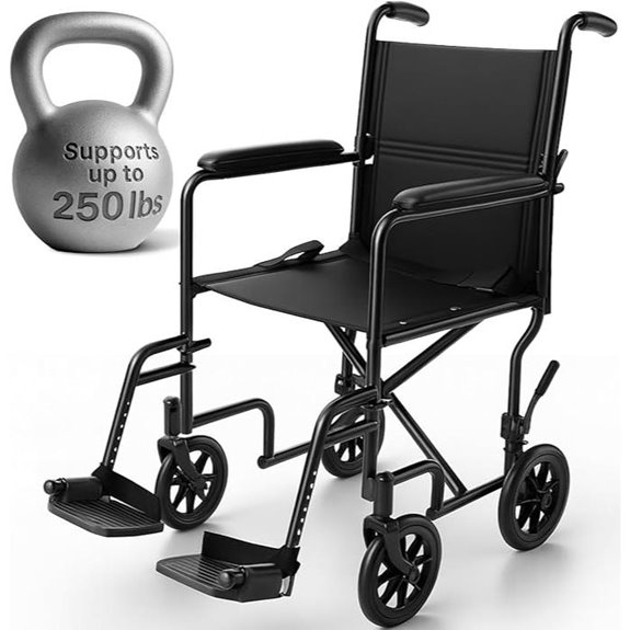 Vive Transport Folding Lightweight Travel Wheelchair