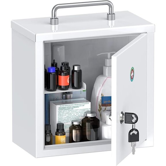 Uniclife Lockable Wall Medicine Cabinet with Handle