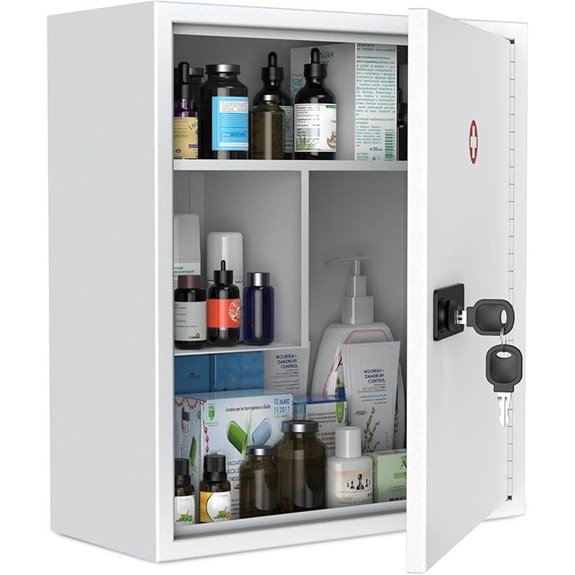 lockable wall medicine cabinet