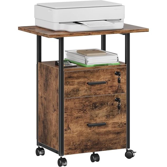 GYIIYUO Lockable Wood File Cabinet with Desktop