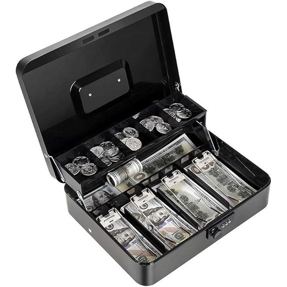 Cash Box with Lock and Money Tray