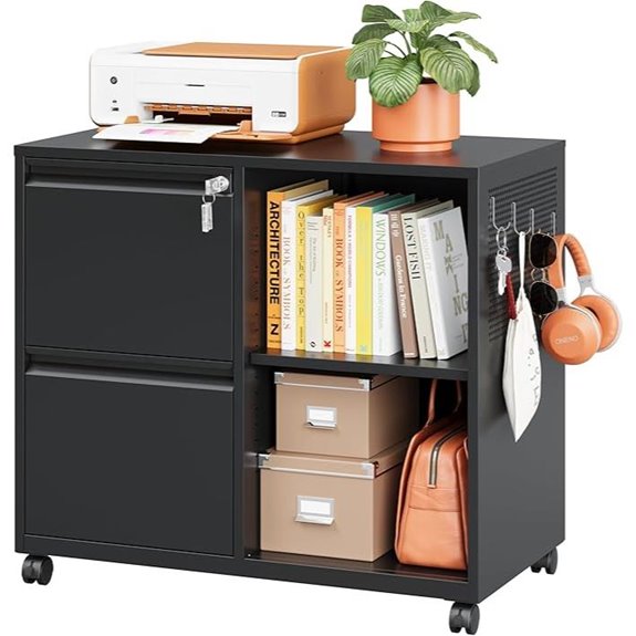 Mobile 2-Drawer File Cabinet with Lock