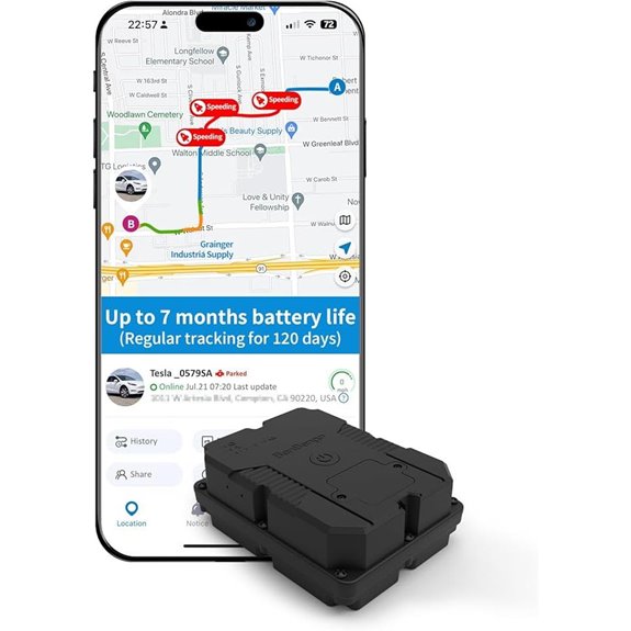 Magnetic GPS Vehicle Tracker with 7-Month Battery
