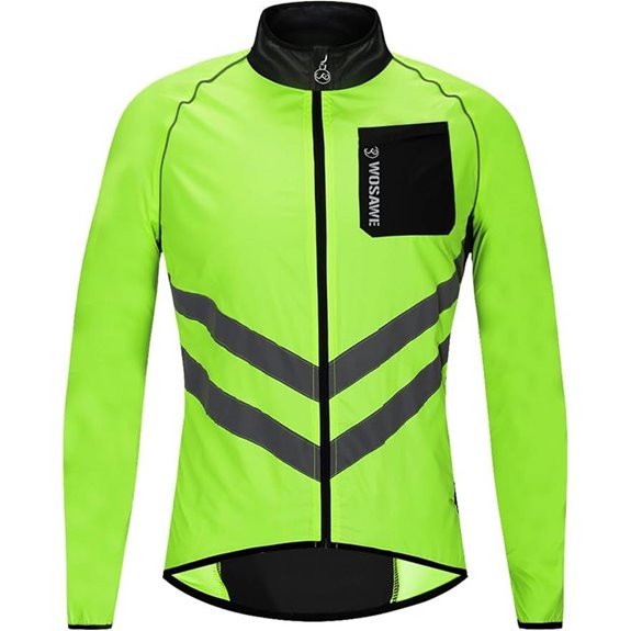 WOSAWE Men's Reflective Waterproof Cycling Wind Jacket