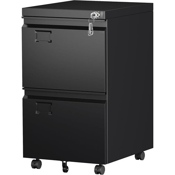 SUXXAN 2-Drawer Locking Metal File Cabinet with Wheels
