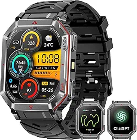 Military GPS Smart Watch with Bluetooth and Fitness Tracker