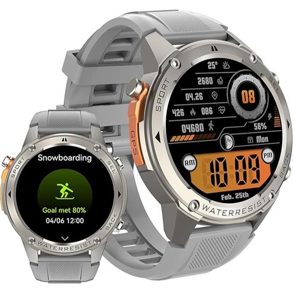 Military GPS Smartwatch with Calls & 50M Waterproof