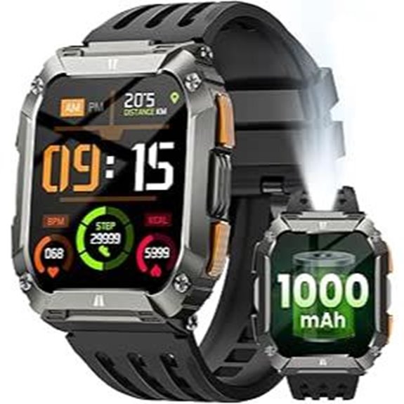 Military Smart Watch for Men with Heart Rate & Fitness