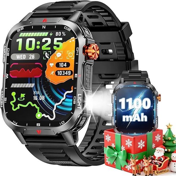 Military Smart Watch for Men with Heart Rate & Fitness