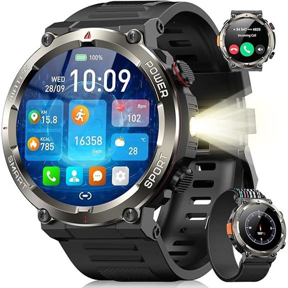 Military Smart Watch for Men with Call & Fitness Features