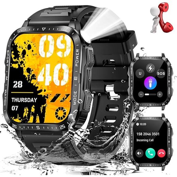 Military Smart Watch for Men with Heart Rate Monitor