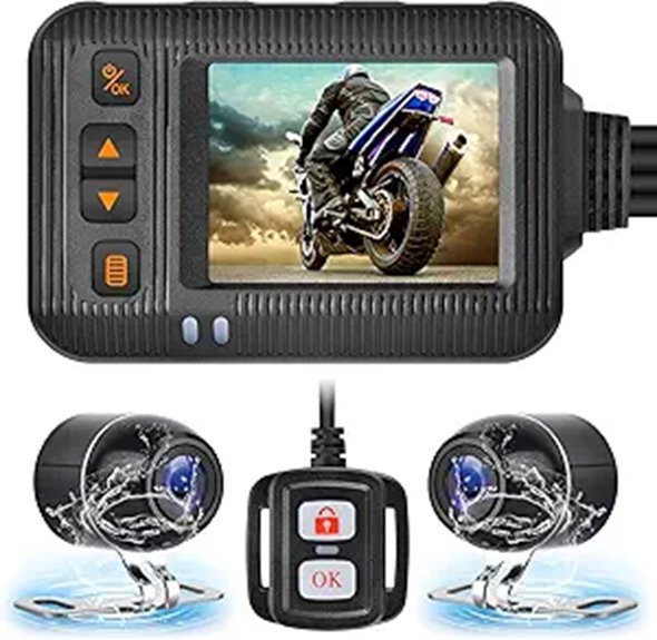 Motorcycle Dual Dash Cam with Loop Recording