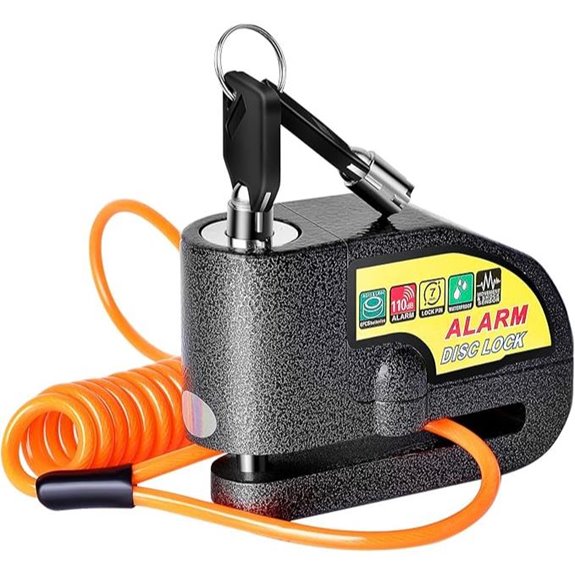 Motorcycle Disc Brake Lock with Alarm and Accessories