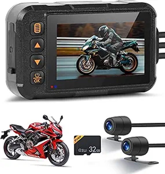 Motorcycle Dual Channel Dash Cam with Parking Monitoring