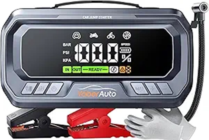 YaberAuto 12-in-1 Jump Starter & Air Compressor
