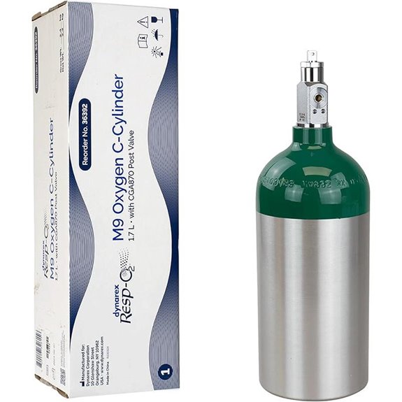 Dynarex Resp-O2 M9 Oxygen Cylinder with Post Valve
