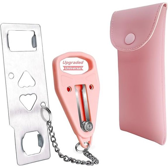 AceMining Portable Home Security Door Lock (Pink)