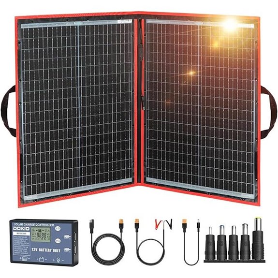DOKIO 100W Foldable Solar Panel Kit with Controller