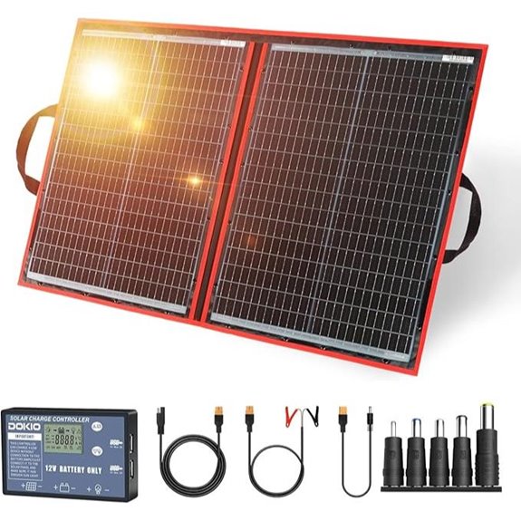 DOKIO 100W Foldable Solar Panel Kit with USB