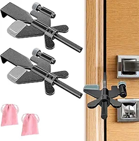 2-Pack Portable Hotel Door Locks with Silicone Caps