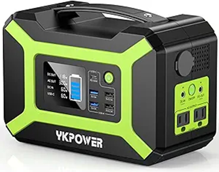YKPOWER 296Wh Portable Power Station with USB-C and Solar