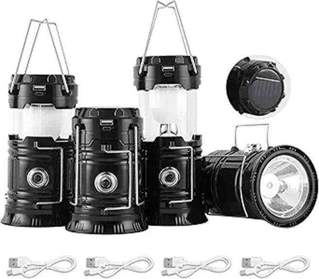 Lichamp Collapsible Solar Camping Lanterns (4-Pack)