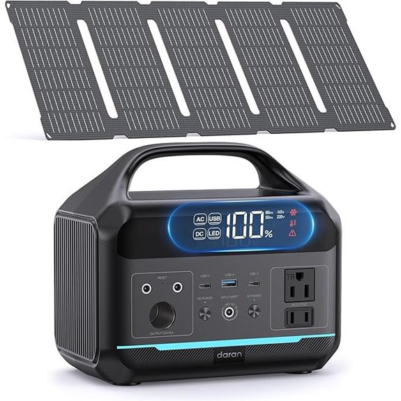 Portable Solar Generator with 30W Panel and 8 Ports