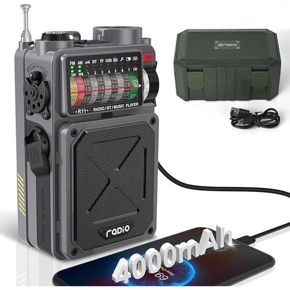 R11 Portable Shortwave Radio with Solar & Bluetooth