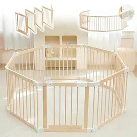 portable wooden playpen gate