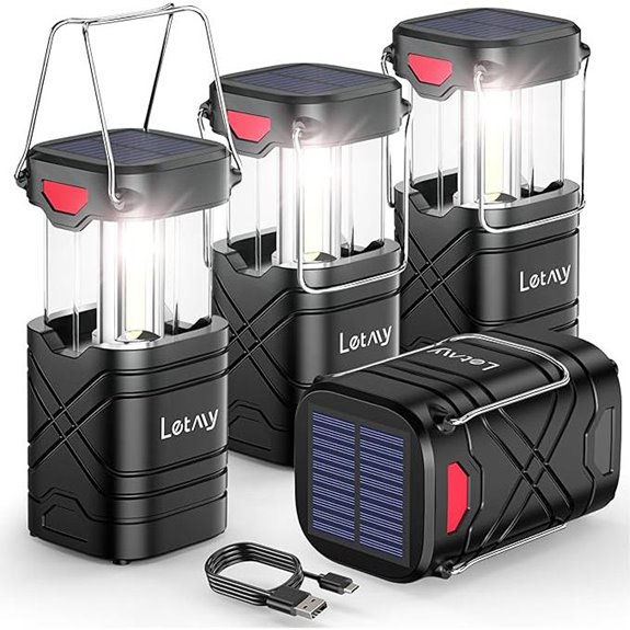 LETMY 4-Pack Rechargeable Camping Lanterns with USB