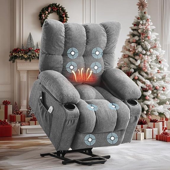 BOSMILLER Power Recliner with Massage Heat & USB