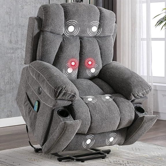 CANMOV Power Recliner with Massage & Heat Dark Gray