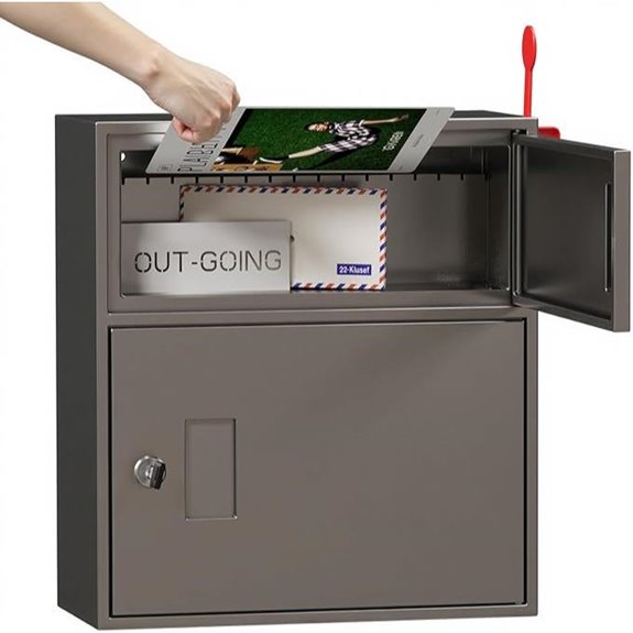 WeHere Wall-Mount Mailbox with Flag Rust-Proof Steel