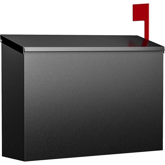 Wall-Mount Rust-Proof Mailbox with Stay-Open Lid