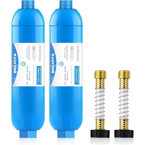 RV Water Filter Pack with Hose Protector Reduces Toxins