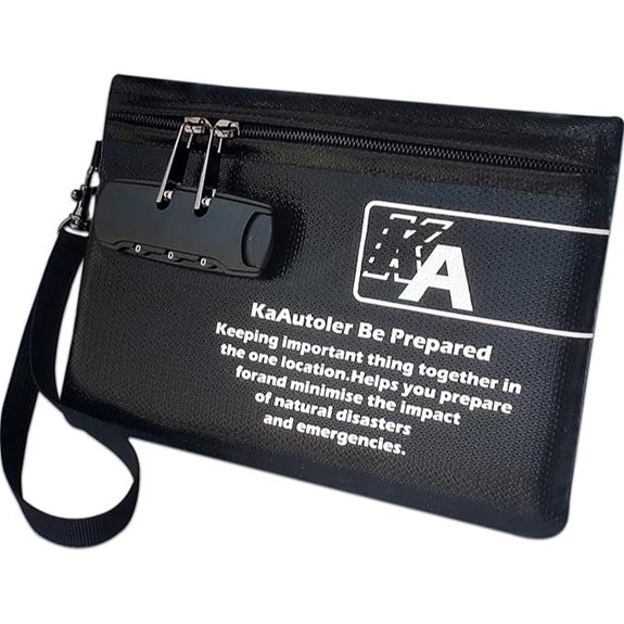 Fireproof Waterproof Lockable Money and Valuables Bag