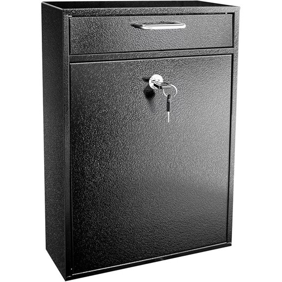 Modern Wall-Mount Metal Mailbox with Lock