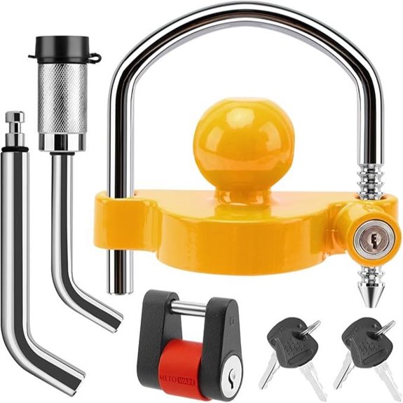 METOWARE Trailer Hitch Lock Set with Coupler Locks