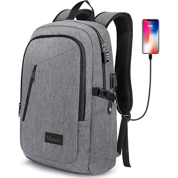 Mancro Anti-theft Travel Laptop Backpack with USB